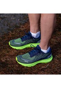 SALMING - Buty do chodzenia męskie Salming Recoil Prime 2. Zapięcie: sznurówki. Kolor: niebieski, zielony, wielokolorowy. Materiał: materiał, syntetyk, tkanina. Szerokość cholewki: normalna. Sport: turystyka piesza