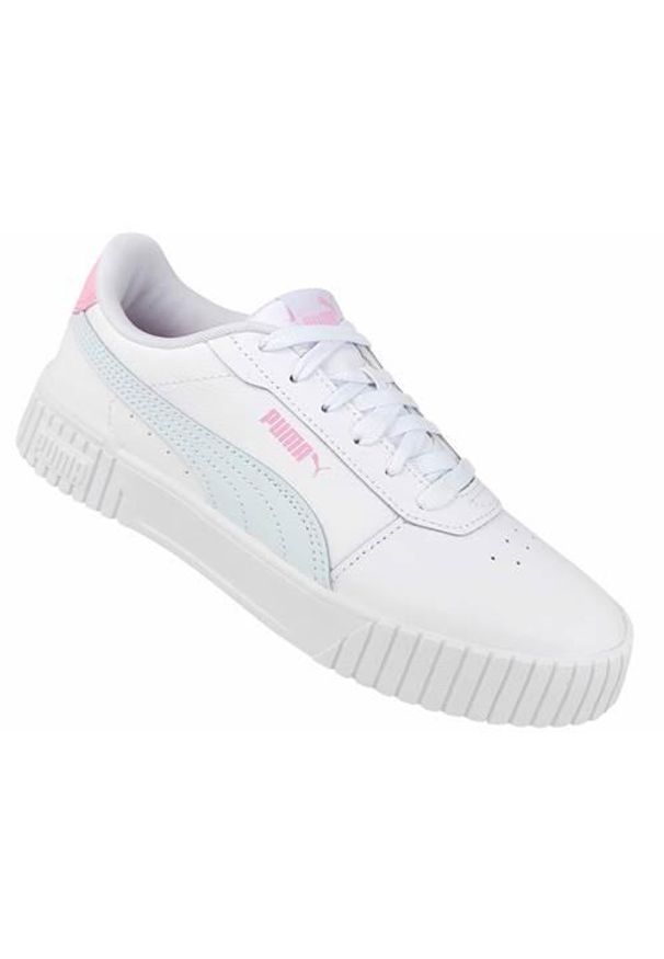 Buty do chodzenia damskie Puma Carina 2.0 Jr. Kolor: biały. Materiał: materiał, syntetyk. Szerokość cholewki: normalna. Sport: turystyka piesza