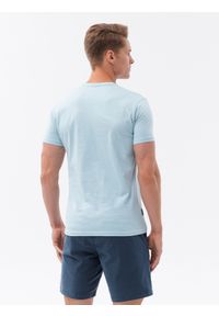 Ombre Clothing - T-shirt męski bawełniany z nadrukiem - błękitny V2 S1740 - XXL. Kolor: niebieski. Materiał: bawełna. Długość rękawa: krótki rękaw. Długość: krótkie. Wzór: nadruk. Styl: klasyczny #6