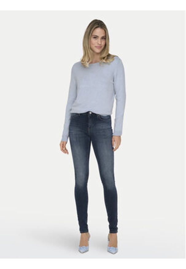 only - ONLY Sweter Venice 15333989 Błękitny Regular Fit. Kolor: niebieski. Materiał: wiskoza