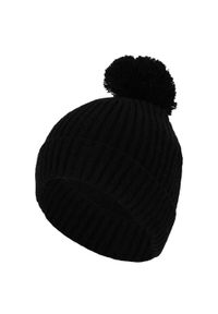 HEAT KEEPER - Czapka dla dzieci Baby Prążkowana + Pompon. Kolor: czarny. Materiał: poliamid, wiskoza, poliester. Sezon: zima
