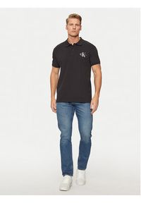 Calvin Klein Jeans Polo Monologo J30J325664 Czarny Regular Fit. Typ kołnierza: polo. Kolor: czarny. Materiał: bawełna #4