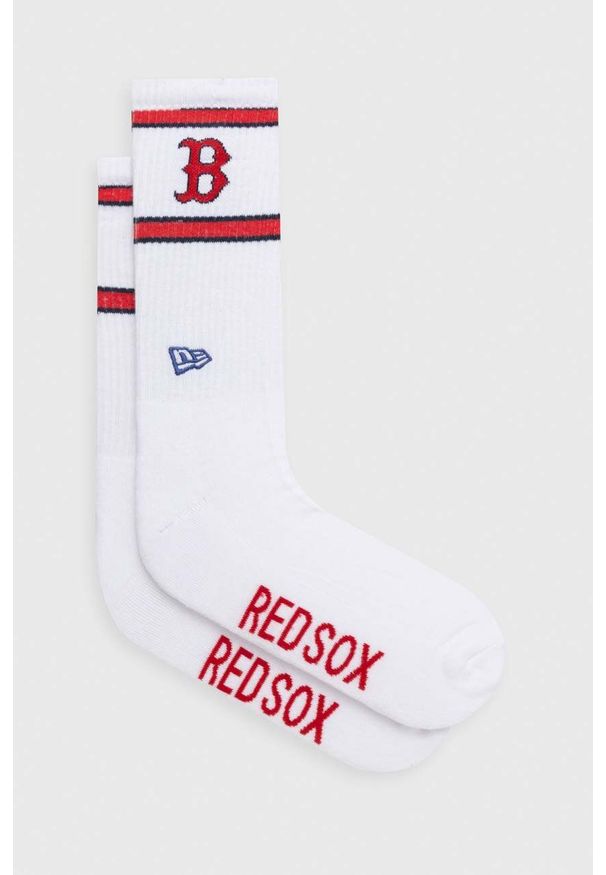 New Era skarpetki męskie kolor biały BOSTON RED SOX. Kolor: biały