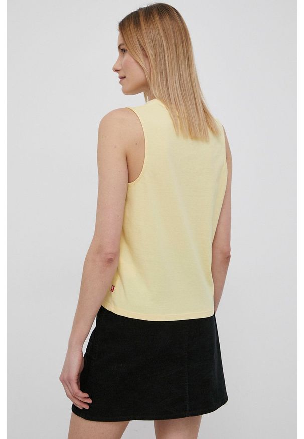 Levi's® - Levi's top bawełniany kolor żółty. Okazja: na co dzień, na spotkanie biznesowe. Kolor: żółty. Materiał: bawełna. Styl: biznesowy, casual