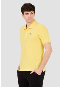 La Martina - LA MARTINA Żółte męskie polo z małym logo, Rozmiar M. Typ kołnierza: polo. Kolor: żółty #3