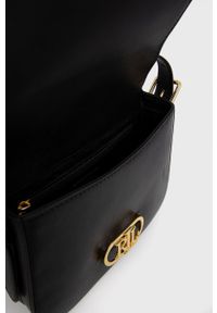 Lauren Ralph Lauren torebka skórzana kolor czarny. Kolor: czarny. Materiał: skórzane. Rodzaj torebki: na ramię