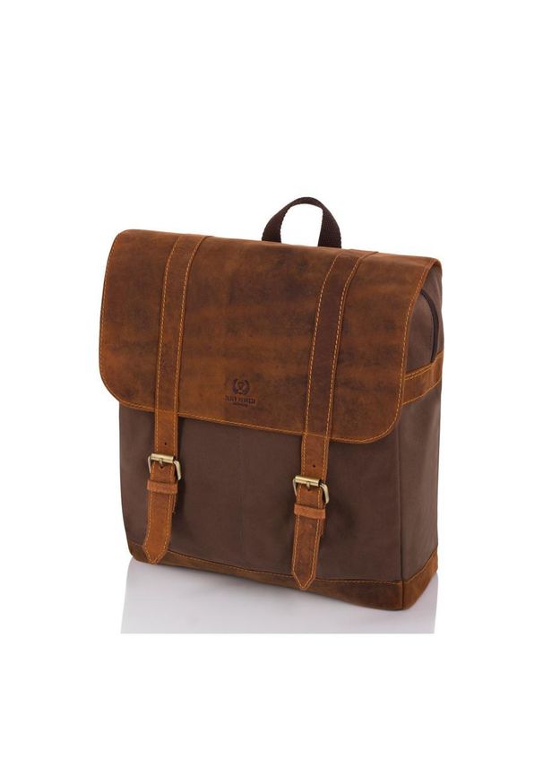 Plecak męski brązowy vintage PAOLO PERUZZI T-29-BR. Kolor: brązowy. Materiał: skóra. Styl: vintage