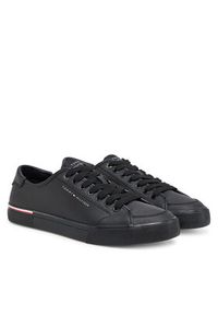 TOMMY HILFIGER - Tommy Hilfiger Sneakersy Core Corporate Vulc Leather FM0FM05399 Czarny. Kolor: czarny. Materiał: skóra #3