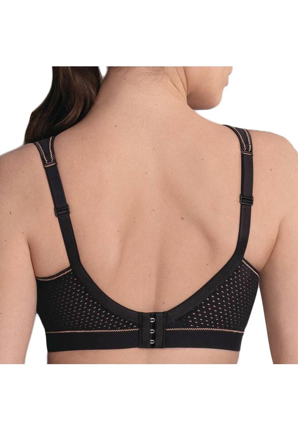 ANITA ACTIVE - Stanik do biegania Extreme control z wysoki poziomem podtrzymywania. Kolor: czarny, wielokolorowy, żółty. Materiał: poliamid, poliester, elastan, bawełna. Sport: fitness