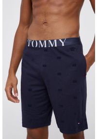 TOMMY HILFIGER - Tommy Hilfiger - Szorty piżamowe. Kolor: niebieski. Materiał: bawełna, dzianina. Wzór: nadruk #1