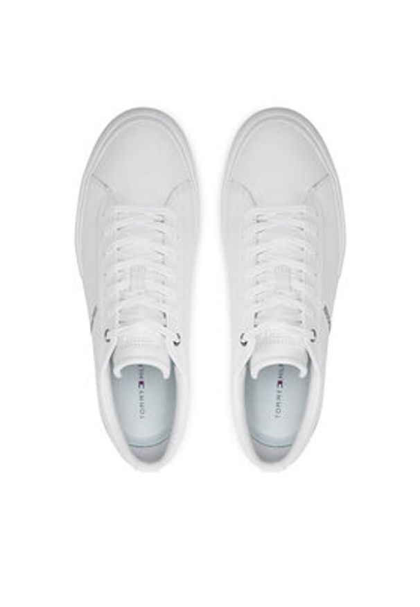 TOMMY HILFIGER - Tommy Hilfiger Sneakersy Vulc FM0FM05201 Biały. Kolor: biały. Materiał: skóra