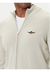 Aeronautica Militare Kardigan 252MA1580UL00506 Beżowy Regular Fit. Kolor: beżowy. Materiał: bawełna