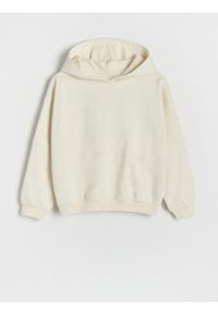 Reserved - Bawełniana bluza z przeszyciami - beżowy. Kolor: beżowy. Materiał: bawełna #1