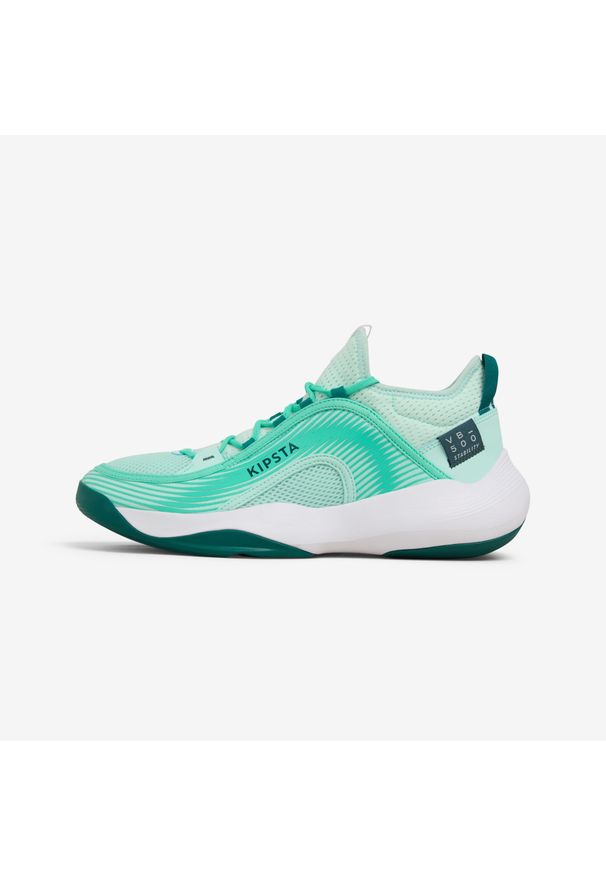 ALLSIX - Buty do siatkówki Kipsta Stability 500. Kolor: zielony. Sport: siatkówka