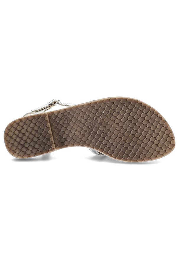 Srebrne Sandały Tamaris Wygodne Skórzane Buty. Kolor: srebrny. Materiał: skóra. Obcas: na obcasie. Wysokość obcasa: niski