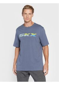 skechers - Skechers T-Shirt Phantom MTS340 Niebieski Regular Fit. Kolor: niebieski. Materiał: bawełna