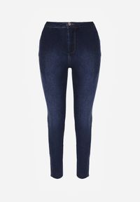 Born2be - Niebieskie Jeansy Skinny z Postrzępionymi Nogawkami Nogoi. Kolor: niebieski #2