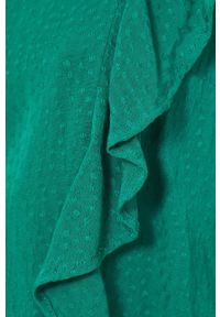 medicine - Medicine bluzka damska kolor zielony gładka. Okazja: na co dzień. Kolor: zielony. Wzór: gładki. Styl: casual