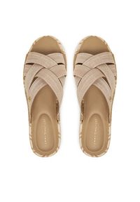 TOMMY HILFIGER - Tommy Hilfiger Espadryle Chambray Espadrille Mule FW0FW08501 Beżowy. Kolor: beżowy. Materiał: materiał