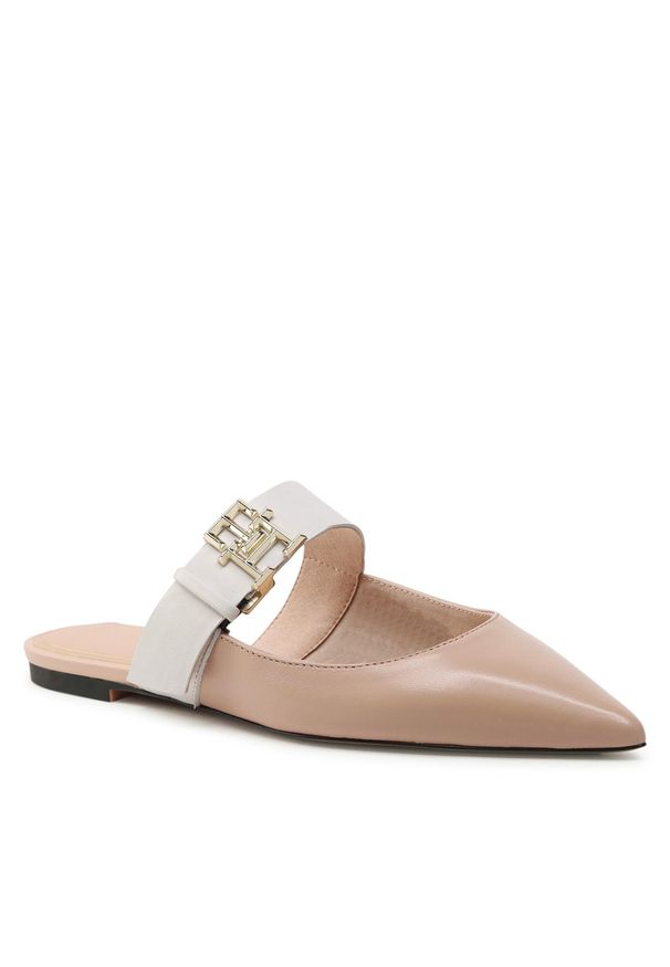 TOMMY HILFIGER - Klapki Tommy Hilfiger Th Pointy Feminne Mule FW0FW06997 Misty Blush TRY. Kolor: różowy. Materiał: skóra