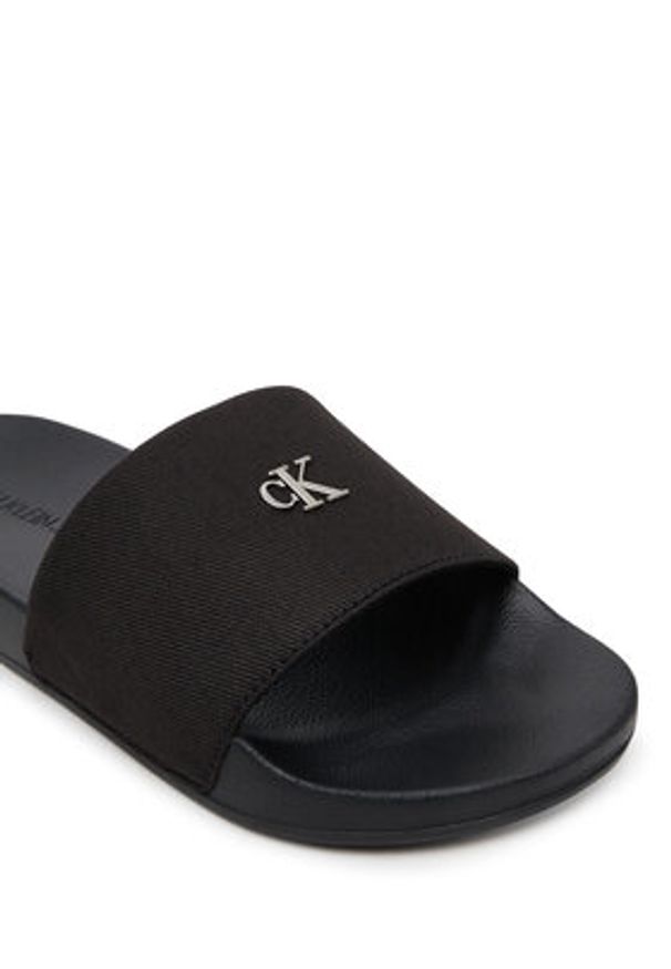 Calvin Klein Jeans Klapki Slide Monogram Hardware YW0YW01713 Czarny. Kolor: czarny. Materiał: materiał