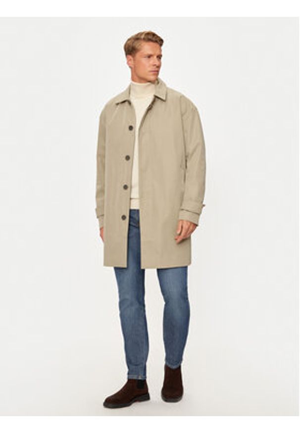 Only & Sons Trencz Mac 22030393 Beżowy Regular Fit. Kolor: beżowy. Materiał: syntetyk