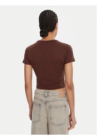 Hugo - HUGO T-Shirt Delanor 50512000 Brązowy Slim Fit. Kolor: brązowy. Materiał: bawełna #4