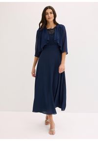 bonprix - Bolerko z delikatnego szyfonu. Kolor: niebieski. Materiał: szyfon, poliester #3