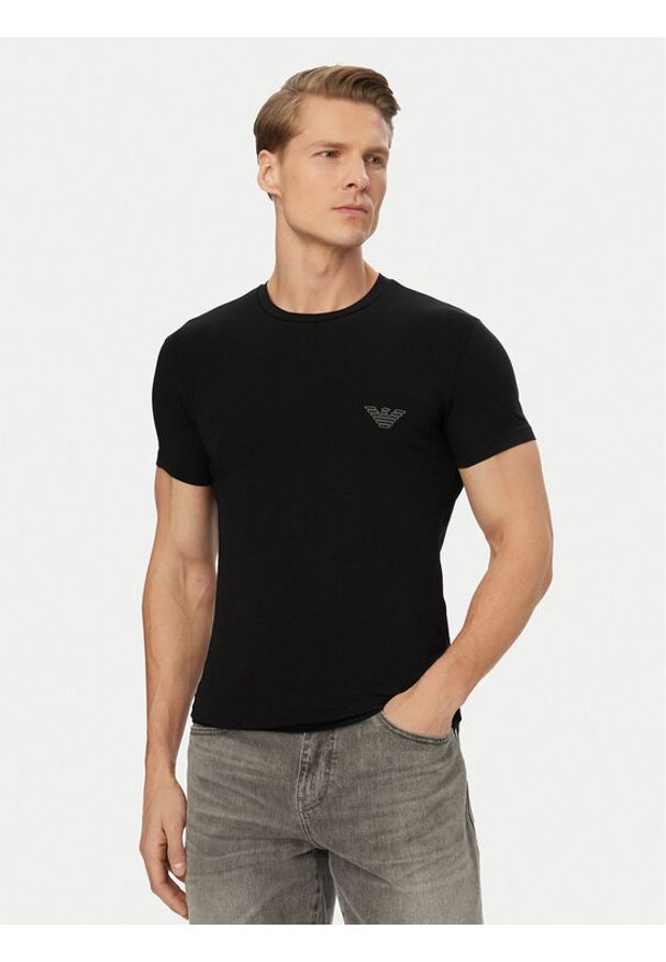 Emporio Armani Underwear T-Shirt EM000375 AF18890 UC001 Czarny Slim Fit. Kolor: czarny. Materiał: bawełna