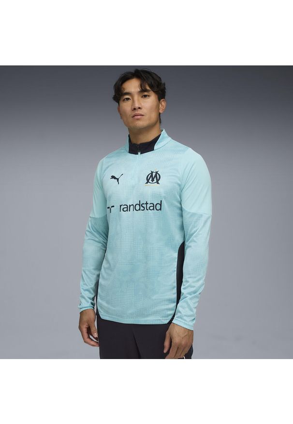 Puma - Męska bluza treningowa Olympique Marsylia z zamkiem 1/4 PUMA. Kolor: niebieski. Sport: piłka nożna