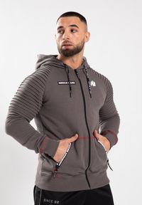 GORILLA WEAR - Georgia Bluza z kapturem zapinana na suwak - Szary. Typ kołnierza: kaptur. Kolor: szary. Sport: fitness