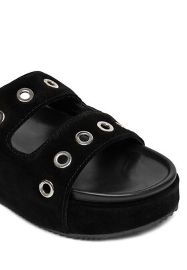 Inuikii Klapki Suede Studs 70103-153 Czarny. Kolor: czarny. Materiał: zamsz, skóra