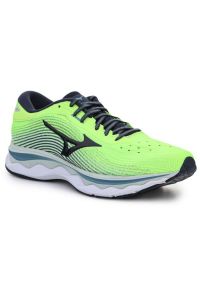 Buty Mizuno Wave Sky 5 M J1GC210246 zielone. Kolor: zielony. Materiał: syntetyk, materiał, guma. Szerokość cholewki: normalna. Model: Mizuno Wave. Sport: bieganie, fitness