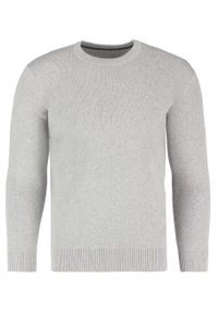 Volcano - Bawełniany sweter S-RAYAN. Okazja: na co dzień. Kolor: kremowy. Materiał: bawełna. Wzór: melanż. Styl: casual, klasyczny, elegancki