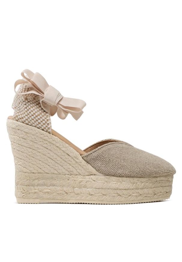 Manebi Espadryle Heart-Shaped Wedge Espadrilles O 7.1 WH Beżowy. Kolor: beżowy. Materiał: materiał