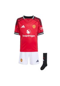 Adidas - Zestaw Manchester United 25/26 Home Mini Kit Kids. Kolor: czerwony. Sport: piłka nożna