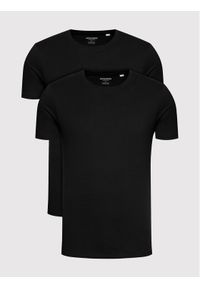 Jack & Jones - Jack&Jones Komplet 2 t-shirtów Basic Crew Neck 12133913 Czarny Regular Fit. Kolor: czarny. Materiał: bawełna
