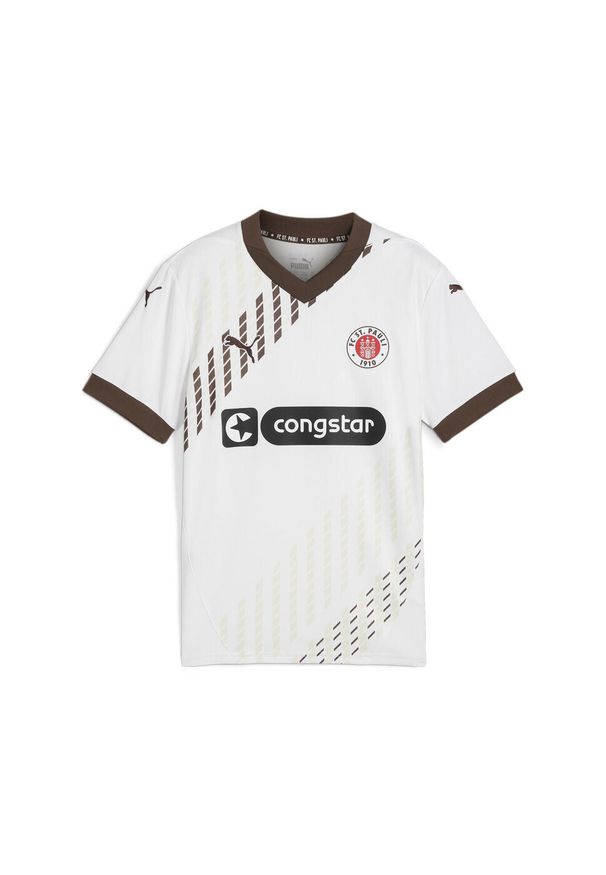 Puma - Młodzieżowa koszulka wyjazdowa FC St. Pauli 24/25 PUMA White Espresso Brown. Kolor: biały, wielokolorowy, brązowy