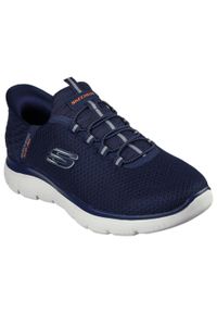 skechers - Buty do chodzenia męskie Skechers Summits High Range. Zapięcie: bez zapięcia. Kolor: niebieski. Materiał: materiał. Szerokość cholewki: normalna. Sport: turystyka piesza