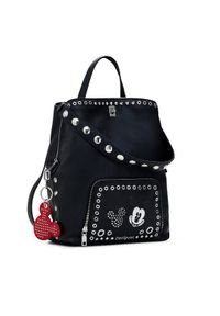 Desigual Plecak Mickey Rock Sumy 25SAKP06 Czarny. Kolor: czarny. Materiał: skóra. Styl: rockowy