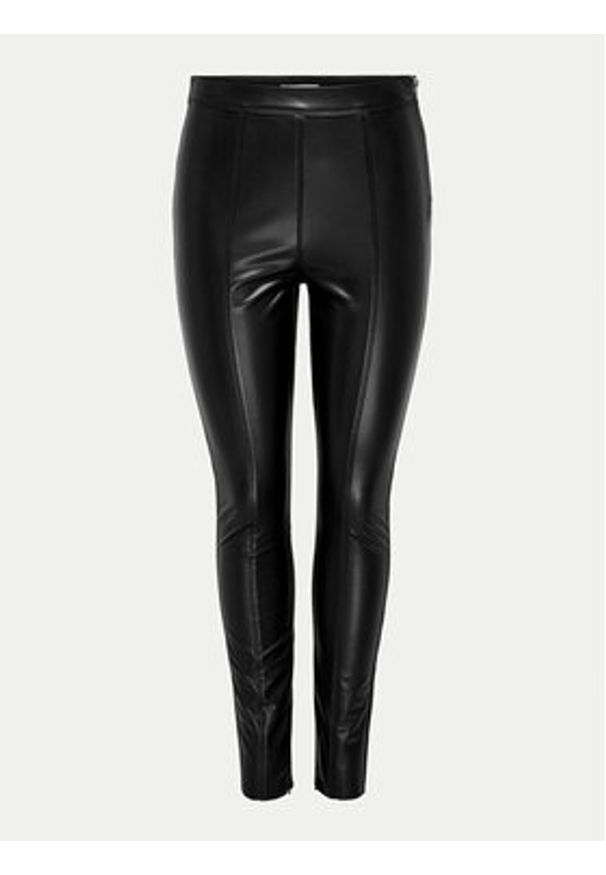 only - ONLY Legginsy Marlo 15324971 Czarny Skinny Fit. Kolor: czarny. Materiał: skóra