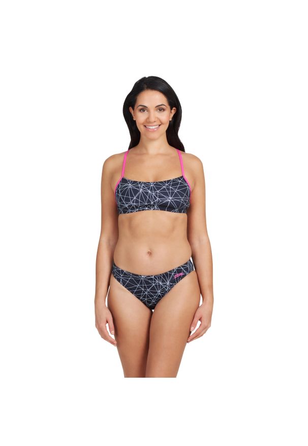 ZOGGS - Damski 2-częściowy kostium kąpielowy Zoggs Tri Back. Kolor: czarny, niebieski, wielokolorowy