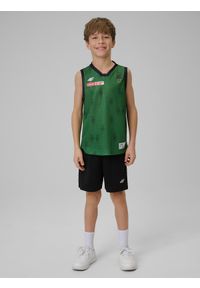 4f - 4F Koszulka meczowa replika wyjazdowa z sezonu 2025/26 dziecięca 4F x Miasto Szkła Krosno - zielona 134/140 (8-10 lat). Kolor: zielony. Materiał: skóra, dzianina, materiał. Wzór: nadruk. Sezon: lato. Sport: fitness, koszykówka #2