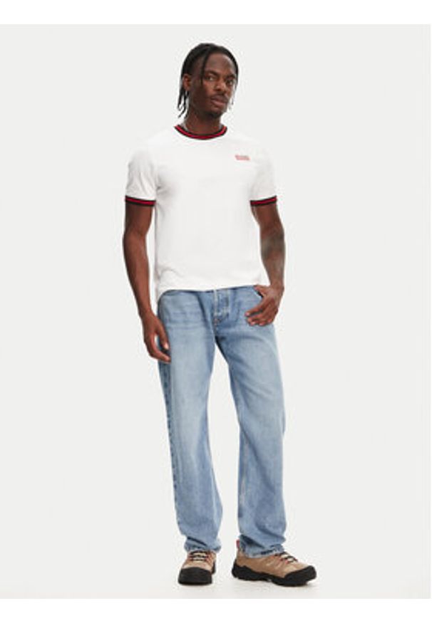 Hunter T-Shirt Eigg Ringer HARM0032251 Biały Regular Fit. Kolor: biały. Materiał: bawełna