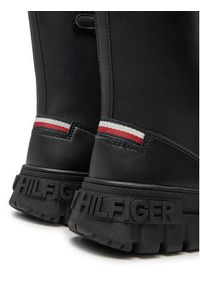 TOMMY HILFIGER - Tommy Hilfiger Trapery Lace-Up Bootie T3A5-33600-1351 S Czarny. Kolor: czarny. Materiał: skóra #5