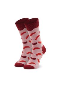 Happy-Socks - Happy Socks Skarpety wysokie unisex SAU01-3300 Różowy. Kolor: różowy. Materiał: materiał