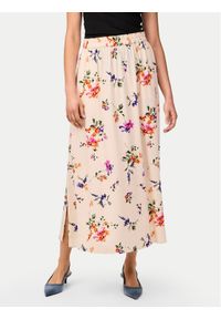 YAS Spódnica midi Asina 26034011 Écru Regular Fit. Materiał: wiskoza