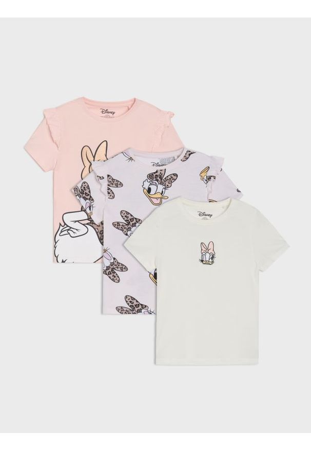 Sinsay - Koszulki 3 pack Disney - różowy. Kolor: różowy. Wzór: motyw z bajki