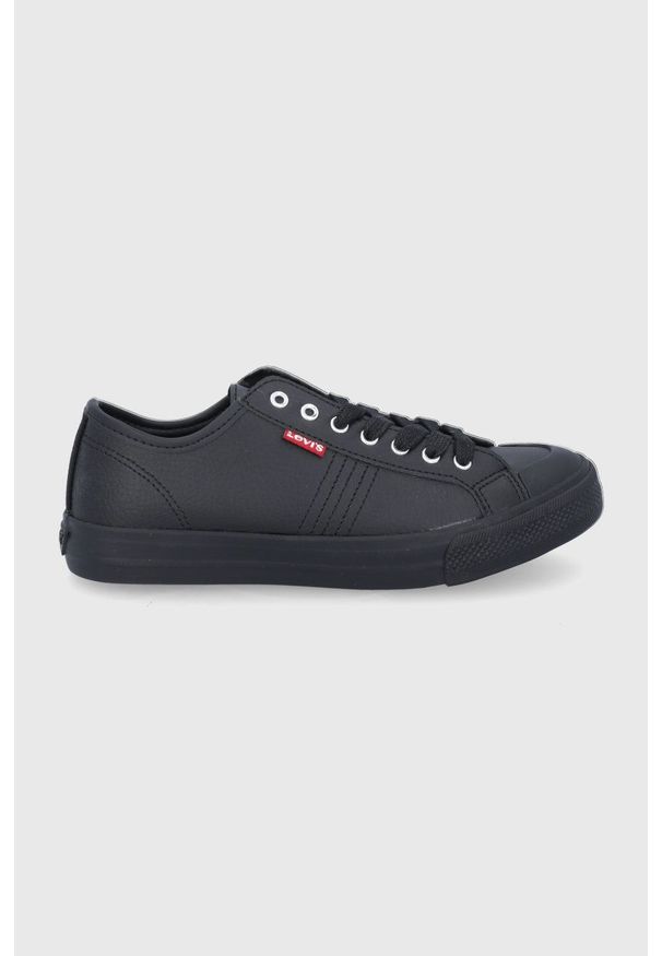 Levi's® - Levi's Tenisówki damskie kolor czarny. Okazja: na spotkanie biznesowe. Nosek buta: okrągły. Zapięcie: sznurówki. Kolor: czarny. Materiał: guma. Styl: biznesowy