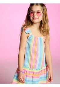 Sinsay - Bawełniana sukienka w paski - wielobarwny. Materiał: bawełna. Wzór: paski #1